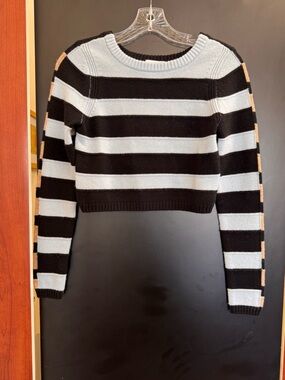 SOLID & STRIPED Cropped a sweater Wool Cashmere Blend 70/30 Size Small Color